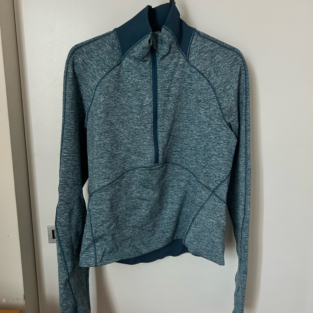 Lululemon Athletica Green Raglan Long Sleeve Zippered Sweatshirt